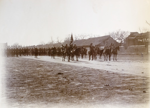 Waldersee and senior officers, at the parade, with Bengal Lancers, Peking