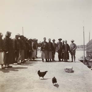 Lockhart, Barnes and others on the banks of the Yellow River