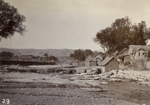 Watermill and riverside buildings, Boshan, Zibo