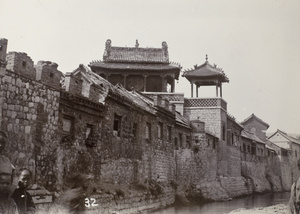 Pavilion and waterside buildings in city wall, Boshan, Zibo