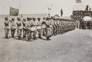 Chinese military band and soldiers (Headquarters of General Mei)