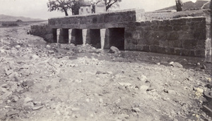 Flood damaged road and bridge, Weihaiwei