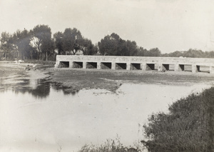 Bridge with road washed away, Weihaiwei