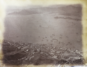 View of Victoria Harbour from the Peak after the 1874 typhoon, Hong Kong