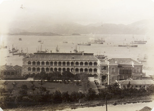 Superintendents House, Government Civil Hospital (政府公立醫院), and harbour, Hong Kong