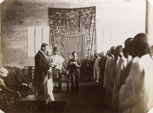 Meeting between Governor Henry Blake and the gentry and elders of the local communities, Ping Shan (屏山), New Territories, Hong Kong