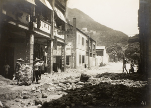 Damage caused by the 19th July 1926 rainstorm, Kennedy Town, Hong Kong