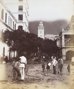 Pedder Street and Clock Tower after a storm, Hong Kong