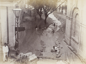 Pedder Street after a storm, Hong Kong