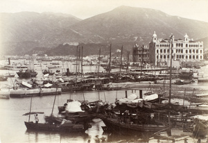 Boats by the Praya, during a reclamation project, Hong Kong