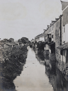 Houses beside a small canal