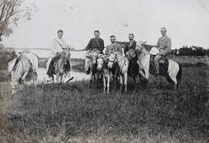 Oliver Heywood Hulme with a group on ponies