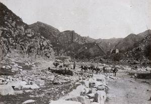 Donkeys in a pass near the Great Wall of China