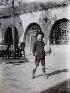 A child with a basketball