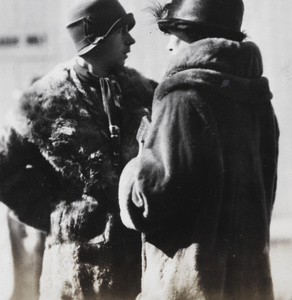 Racegoers in furs