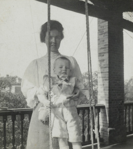 Swinging on a veranda