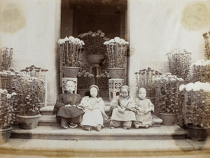 Children and chrysanthemums at 'Tai Hing', Foochow