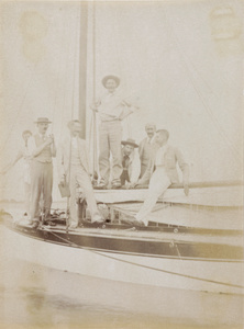 European men on the sailing boat 'Princess', Shanghai