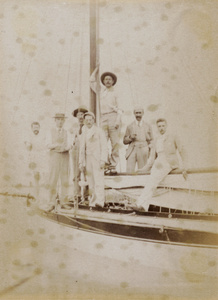 European men on the sailing boat 'Princess', Shanghai