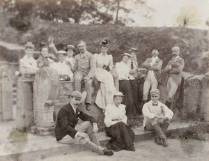 Riding party to Little Wood, beside a tomb