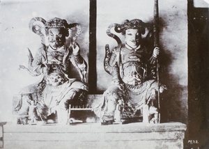 Two shrine figures in Jing'an Temple, Bubbling Well Road, Shanghai