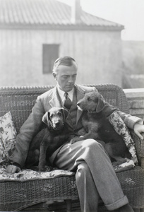 Baron Leopold von Plessen with his dogs