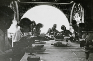 A meal on the marble 'Boat of Purity and Ease', Peking
