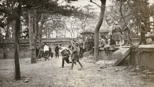 Shying stones (‘after luncheon sports’), at the Tomb of the Princess, Beijing