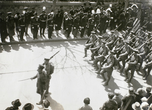 Soldiers marching