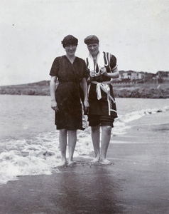 Women on the beach, Qingdao, 1912