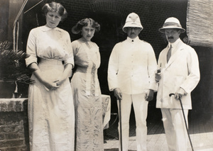 Claude Wallace and Esme Hutton Potts, with two men, Shanghai