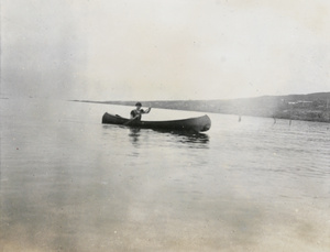 Esme Hutton Potts in a canoe
