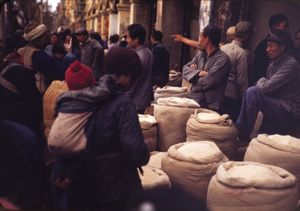 Grain for sale in street, Kunming