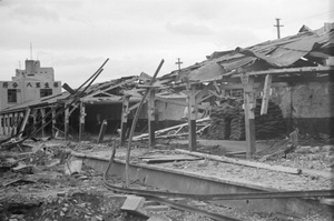 Bomb damage, North Railway Station, Shanghai