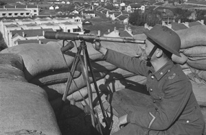 British soldier, with telescope, Shanghai