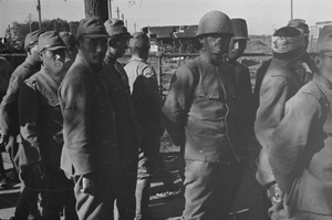 Japanese soldiers at Jessfield Railway Bridge, Shanghai