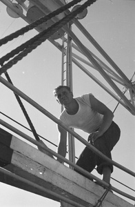 American sailor winching cargo, Shanghai