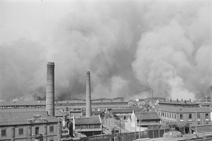 Fires near factories and warehouses, Shanghai