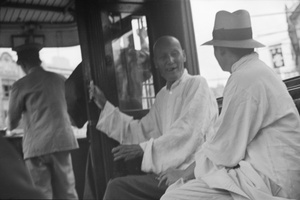 Passengers in a tram, Shanghai