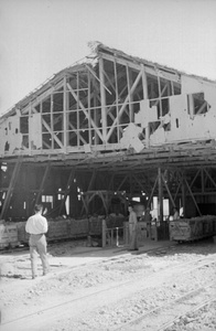 Damaged shed at cement factory, Kaohsiung, Taiwan