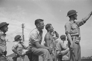 American marines looking towards the sky, Shanghai