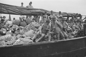 American Marines on Dollar Line tender, Shanghai