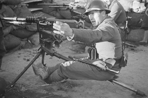 French soldiers with machine guns, Shanghai