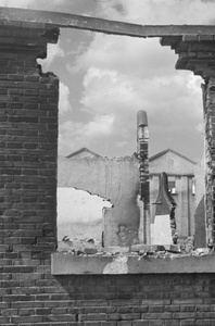 Bomb and fire damaged buildings, Shanghai