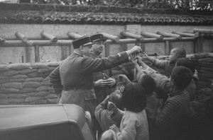 Children and French officers, Shanghai – cumshaw