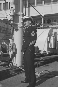 Captain on deck, U.S.S. Chaumont, Shanghai