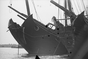 Bows of two ocean junks, Shanghai