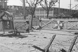 Gate and corpses near Jessfield Railway Bridge, Shanghai