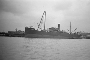 The Chinese freighter CHANG ON, moored by wharfs, Shanghai