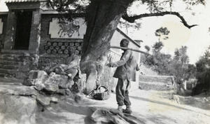 Two men under the shade of a tree